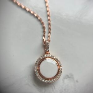 Bezel Halo Necklace | Breastmilk Necklace