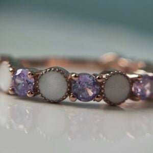 Birthstone Half Band | Breastmilk Ring