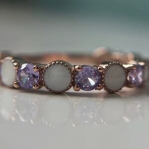 Birthstone Half Band | Breastmilk Ring