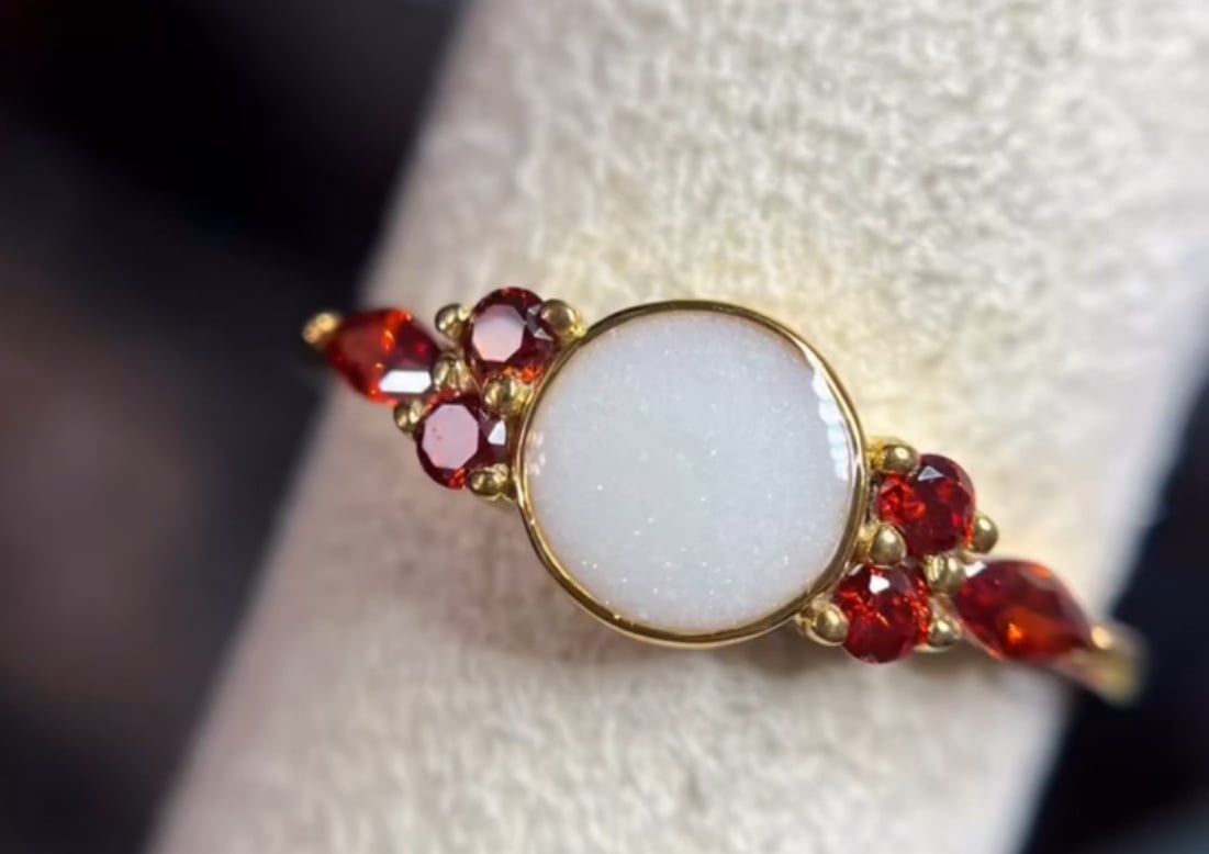 Birthstone Round Breastmilk Ring Little Foots Jewelry